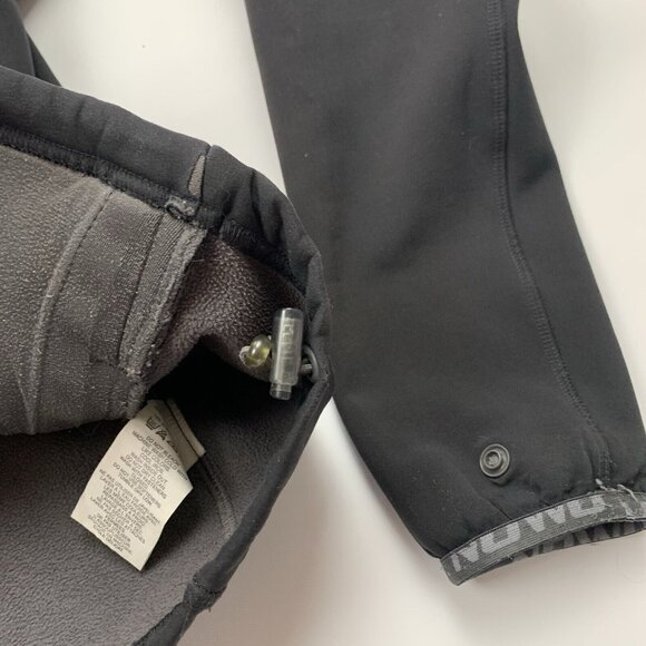 Salomon Womens Size Small Black Soft Shell Full Zip Jacket Spell Out Logo Hiking - Picture 5 of 15